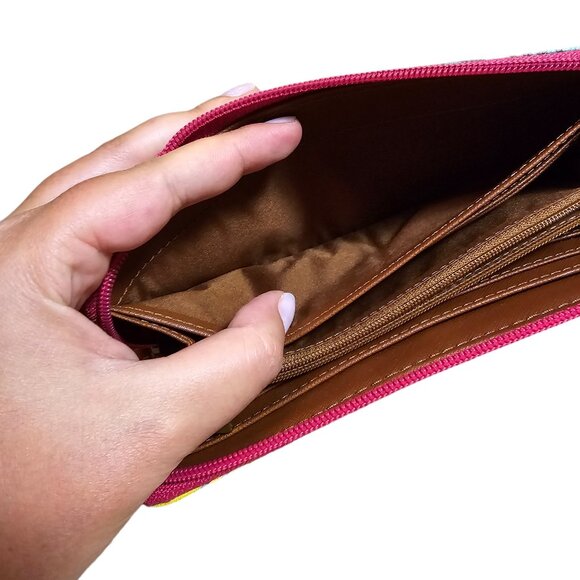 Fossil Long Zippy‎ Leaf Print Wallet Like New Condition - Picture 10 of 11